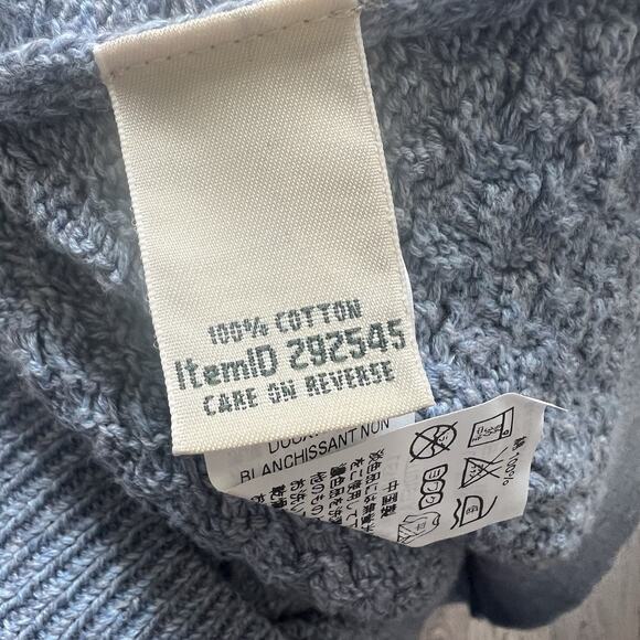 LL Bean Blue Textured Basketweave Open Front Cardigan Size S Sweater - Picture 11 of 11